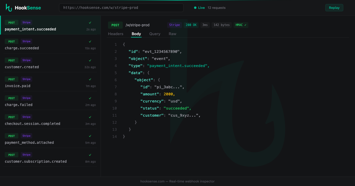 HookSense — webhook izleme aracı